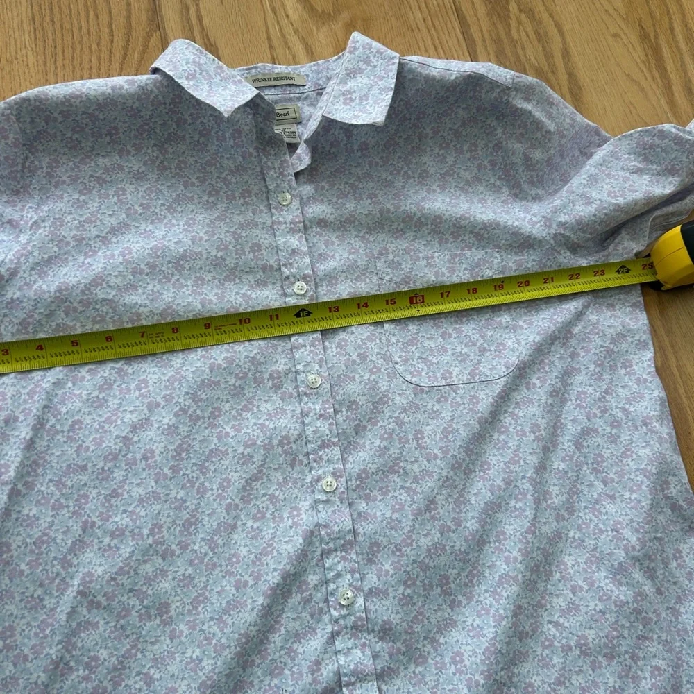L.L. Bean Women's XL Wrinkle Resistant Cotton Button Down Shirt Floral Ditsy - Picture 7 of 9